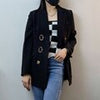 CHICEVER White Blazers For Women Notched Long Sleeve Patchwork Pockets Solid Minimalist Coats Female 2023 Spring Clothes New