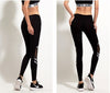 Black Woman Fashion Leggings Mid Waist Knitted Polyester Ankle-Length Legging Net Yarn Push Up Slim Leggings Women