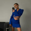 CHRONSTYLE Elegant Sexy Skirts Sets Fall 2022 Women 2 Piece Set Cropped Blazer Cardigan Jacket Split Mini Pencil Skirts