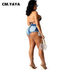 CM.YAYA Women Jeans Patchwork Ripped Pockets Zip Super-short Jeans Sexy Denim Shorts High Streetwear Summer Trousers