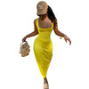 CM.YAYA Women Streetwear Casual Tank O-neck Lace Up Open Back Slim Maxi Dress Sleeveless Solid Long Dresses Vestidos