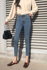 CMAZ 2022 Vintage High Waist Slim Straight Pants for Women Streetwear Bodycon Female Denim Jeans Buttons Zipper Ladies trouser