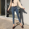CMAZ 2022 Vintage High Waist Slim Straight Pants for Women Streetwear Bodycon Female Denim Jeans Buttons Zipper Ladies trouser