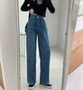 CMAZ 2022 Vintage High Waist Straight Pants for Women Streetwear Loose Female Denim Jeans Buttons Zipper Ladies trouser