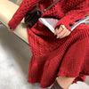 CMAZ Winter Women Sweater Dresses Sweety Solid Loose Round Neck Mid Long Knit Pullover Sweater Dresses MX19D5916