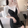 CMAZ dress for women 2022 summer hubble-bubble sleeve shirt two pieces women midi dress 5071#