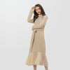 CMAZ turtleneck Knitted Sweater Women Dress Casual Midi Dress Long Sleeve with belt Bodycon Knee A-Line Dress MX18D5716