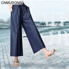 2022 Summer Plus Size Wide Leg Pants Jeans Female Loose Denim Trousers Big Size Casual Palazzo Pants Woman