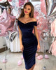 CNYISHE 2022 Velvet Off the Shoulder Party Dress Women Sexy Slim Bodycon Slash Neck Dress Women Velvet Dresses Vestidos
