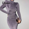 CNYISHE Turtleneck Long Sleeve Autumn Long Dress Women Sheath Party Dress Sexy Office Lady Maxi Dresses 2022 Vestidos