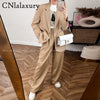 CNlalaxury 2023 Chic Solid Color Women Casual Blazer Jacket Office Lady Pockets Work Suit Coat Ladies Business Blazers Outerwear