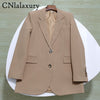 CNlalaxury 2023 Chic Solid Color Women Casual Blazer Jacket Office Lady Pockets Work Suit Coat Ladies Business Blazers Outerwear