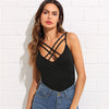 Crisscross Front Cami Top 2022 New Black Summer Deep V Neck Casual Female Tank Top Clothes Slim Fit Stretchy Camisole