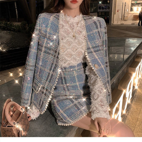 COZOK Autumn And Winter Style Ladies Suits Slim Fit Coat + Skirt2023 Tops Skirt