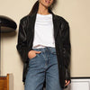 CP Spring Front Buttons Blazers Women Faux Leather Jackets Women Elegant Notched Straight Suits Female Ladies