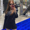 CTRLLOCK Preppy Style Striped One Button Suit Jacket Women Pleated A-line Mini Skirt Girl Two-piece Suit Set