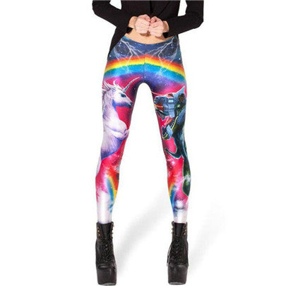Women 3D Digital Halloween Printed Leggings Rainbow Unicorn Leggins Female Autumn Elastic Plus Size Legging K143