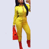 Autumn Sexy Rompers Women Jumpsuit Turn down collar Long Sleeve Overalls Pockets Zipper macacao feminino comprido
