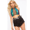 Backless Sequined Women Camis Crop top Sexy Halter Lace up bralette Women Tops cropped feminino regata feminina QL3407