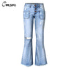Jeans Woman Loose Wide Leg Flare Pants Tassel Low Waist Boyfriend Ripped jeans for women Vintage Denim Pants femme QL2699