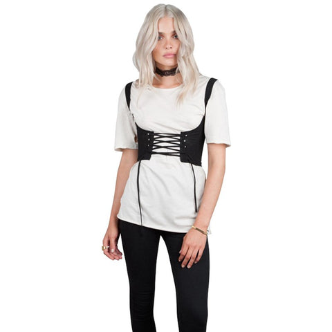 Lace Up Tanks Top Cropped For Women Sexy Adjustable Bustier Sleeveless Crop Top Female Summer Vest Cowboy 2022 QZ2066