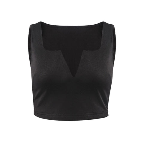 Sexy V neck White Black Solid Crop Tops Women Camis Summer cropped Bra Slim Tank Tops Strap Short Top haut fem QL3699