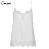 White Lace Women Satin Camis Sexy Summer Tank Top Strap bralette Basic Tops Casual Loose Vest Solid regata feminina QL2801