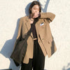CZJMS Autumn Design Temperament Suit Jacket Women Loose Black Blazer Khaki Tailored Coat Korean Office Lady Overwear New