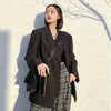 CZJMS Autumn Design Temperament Suit Jacket Women Loose Black Blazer Khaki Tailored Coat Korean Office Lady Overwear New