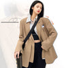 CZJMS Autumn Design Temperament Suit Jacket Women Loose Black Blazer Khaki Tailored Coat Korean Office Lady Overwear New
