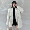 CZJMS Autumn Temperament Suit Jacket Women Trendy Loose Black Blazer White Tailored Coat Korean Office Lady Overwear New