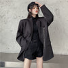 CZJMS Autumn Temperament Suit Jacket Women Trendy Loose Black Blazer White Tailored Coat Korean Office Lady Overwear New