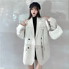 CZJMS Autumn Temperament Suit Jacket Women Trendy Loose Black Blazer White Tailored Coat Korean Office Lady Overwear New