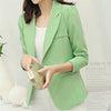 Candy Color Korean Fashion Women Working Wear Woman Newly Solid Blazers Puff Sleeve Notched Collar Ladies Coats 62741