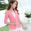Candy Color Korean Fashion Women Working Wear Woman Newly Solid Blazers Puff Sleeve Notched Collar Ladies Coats 62741