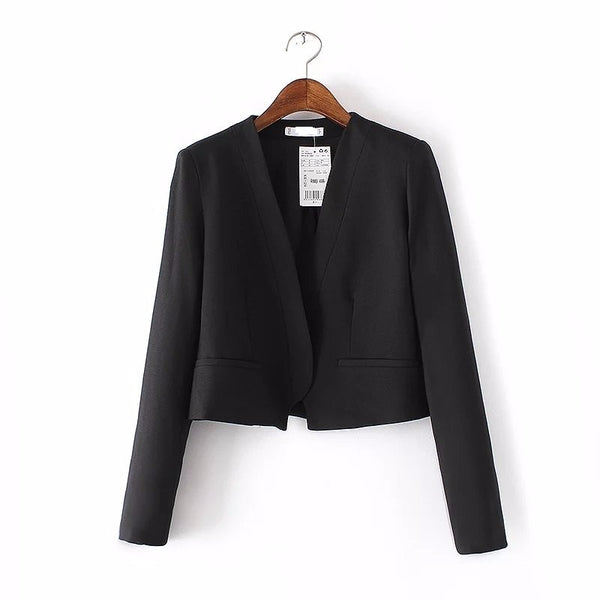 Candy color fashion design long sleeve slim fit office lady workwear short jacket women blazer