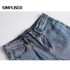 Capri Jeans Pants For Women 2022 Summer Plus Size Ladies Straight Trousers Denim Blue Femme Pantalon Washed Push Up