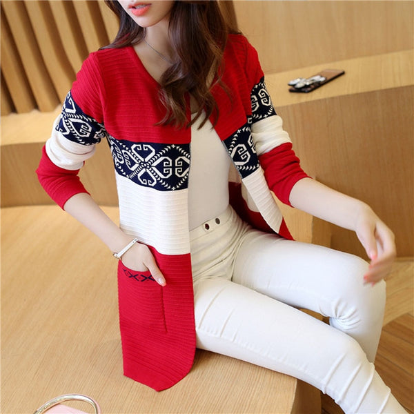 Cardigan Sweaters Women Knitted Coat Women's Sweater Top Feminine Clothes Long Sleeve Warm Jacket Korean Style Autumn Winter 082