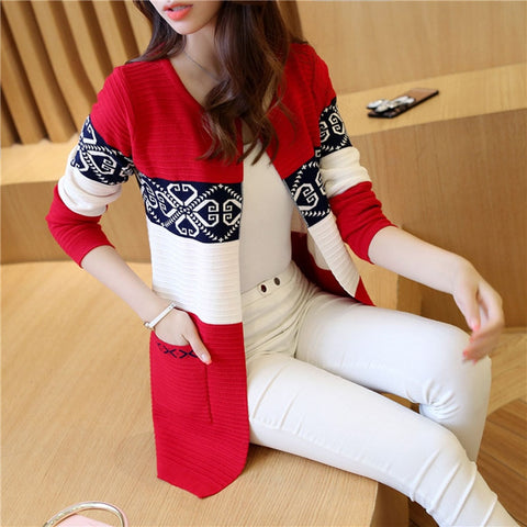 Cardigan Sweaters Women Knitted Coat Women's Sweater Top Feminine Clothes Long Sleeve Warm Jacket Korean Style Autumn Winter 082