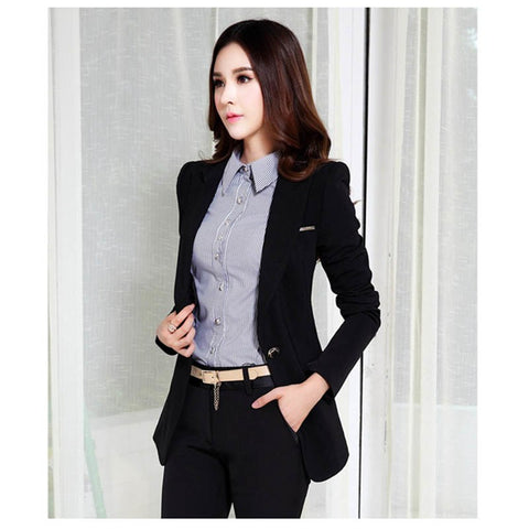 Career Women Blazers And Jackets Spring Autumn Fashion Long Sleeve Blaser Coat Female Green Black Ladies Blazer Mujer C02
