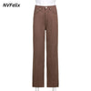 Carpenter Jeans In Brown High Waist Loose Straight Leg Jeans Women 2022 Y2k Casual Streetwear Female Pants Baggy Trouser