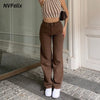 Carpenter Jeans In Brown High Waist Loose Straight Leg Jeans Women 2022 Y2k Casual Streetwear Female Pants Baggy Trouser