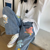 Cartoon Jeans Women Cute Hip Hop Pants Loose Rock Jeans Harajuku Autumn High Street Casual Funny Pant Streetwear Female