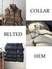 Casual Belted Winter Vest Women Zip Sleeveless Jacket Elegant Stand Collar Outerwear Female Solid Down Vest With Pocket