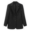 Casual Black Blazer Women Loose Spring Thin All-match Streetwear Simple Korean Style Preppy Young Girl Sheer Minimalist Outwear