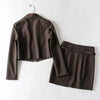 Casual Cropped Blazer Skirt Suits 2 Piece Set Women Dress Female Jacket Ladies Business Office Formal Clothing Elegant Outfit