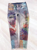 Casual Denim skinny jeans woman Pant Femme Pencil Jeans Trousers Bronzing Painted Pattern Jeans Denim Trousers