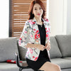 Casual Flower Print Blazer Women Plus Size Coat Printed Korean One Button Blazer Woman Elegant Slim Short Suit Jacket KC5C082