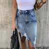 Casual High Waist Tassel Cool Pencil Denim Skirts Women 2022 Summer vintage Sexy Hole Ripped Pockets All-matched Jeans Skirt
