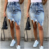 Casual High Waist Tassel Cool Pencil Denim Skirts Women 2022 Summer vintage Sexy Hole Ripped Pockets All-matched Jeans Skirt